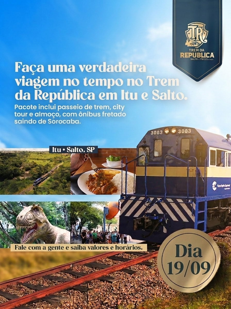 Pacote Rodoviário de Sorocaba para Trem da República